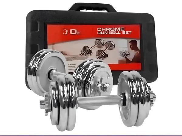 30kg Chrome Dumbbell Set Durable Versatile Strength Training