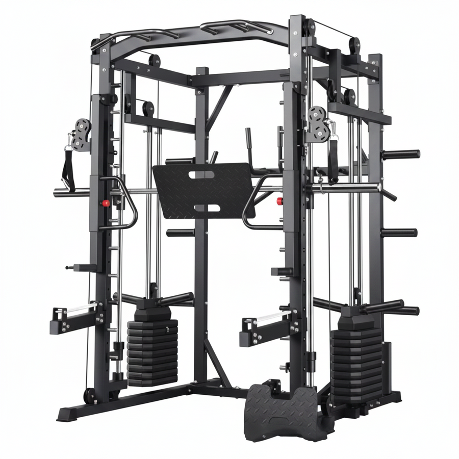 Black Smith machine gym equipment on a white background