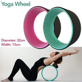 Yoga Wheel with a lady posing