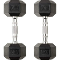 Rubber Hex 5KG Dumbbells