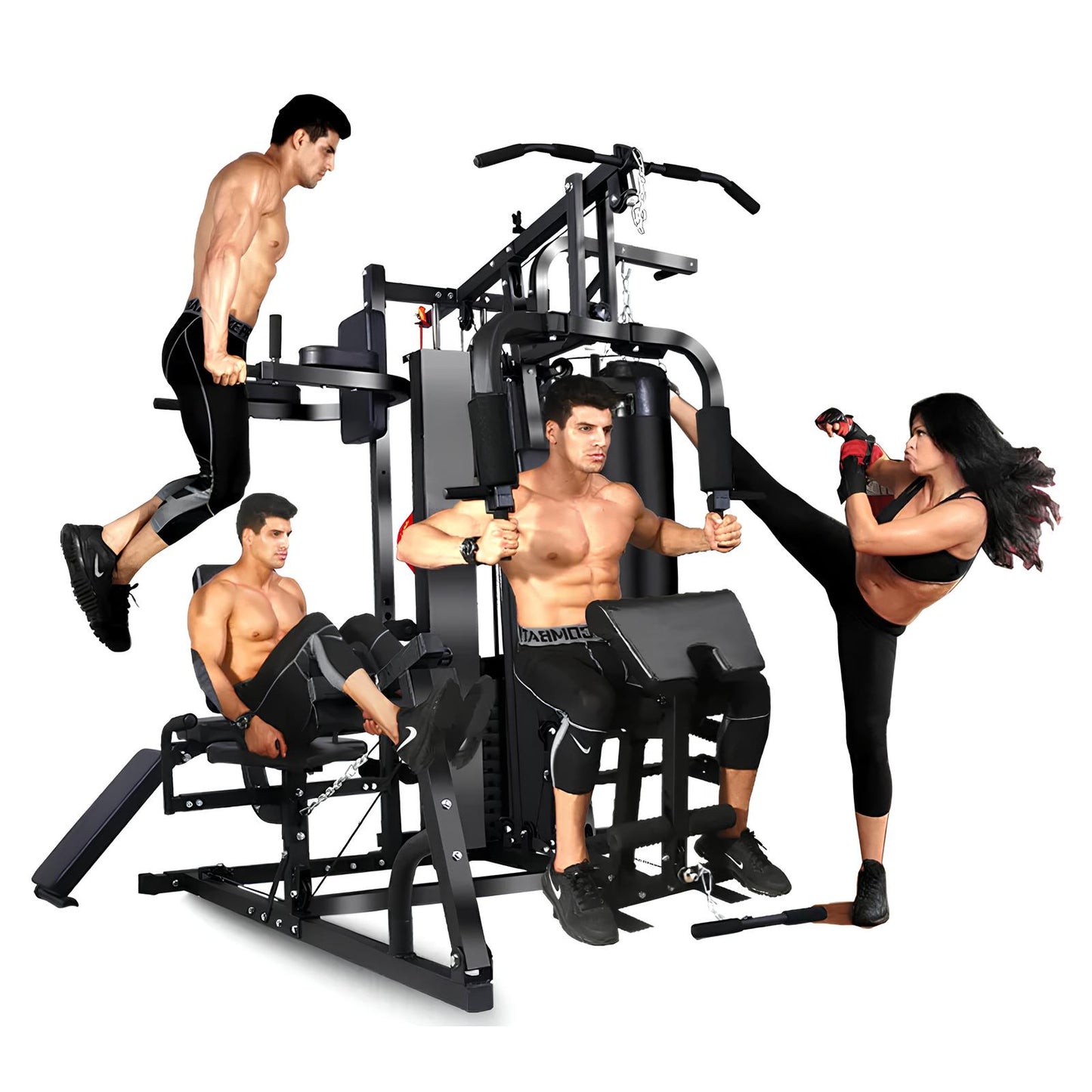 Five Multi-station gym with Punching Bag