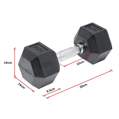 Dumbbell (Rubber head) 10KG