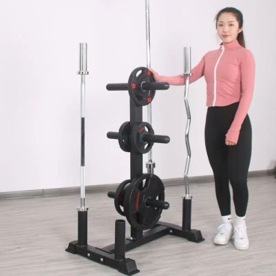 Multi-Functional Weight Plate Barbell Rack