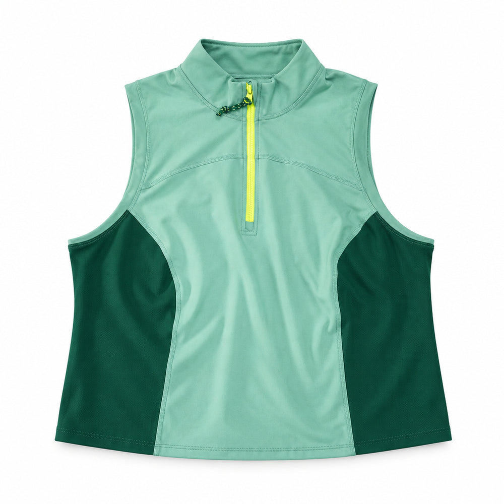 Women Zipper Crop Top
