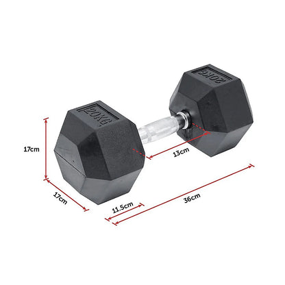 Dumbbell (Rubber Head) 20kg