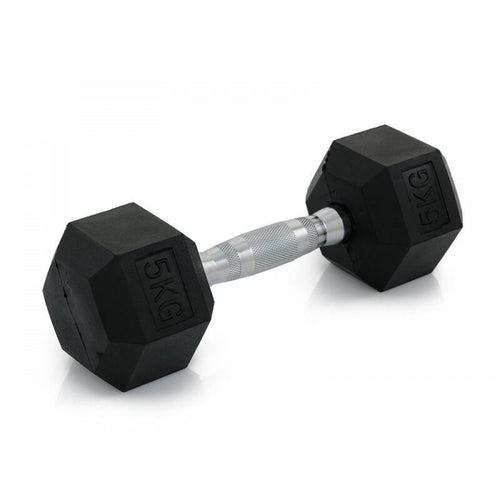 Rubber Hex 5KG Dumbbells