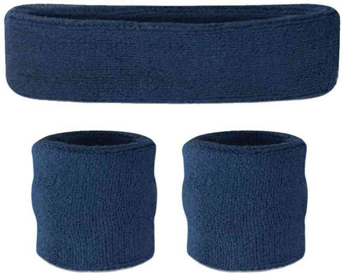 Head and Wrist Band-Navy Blue